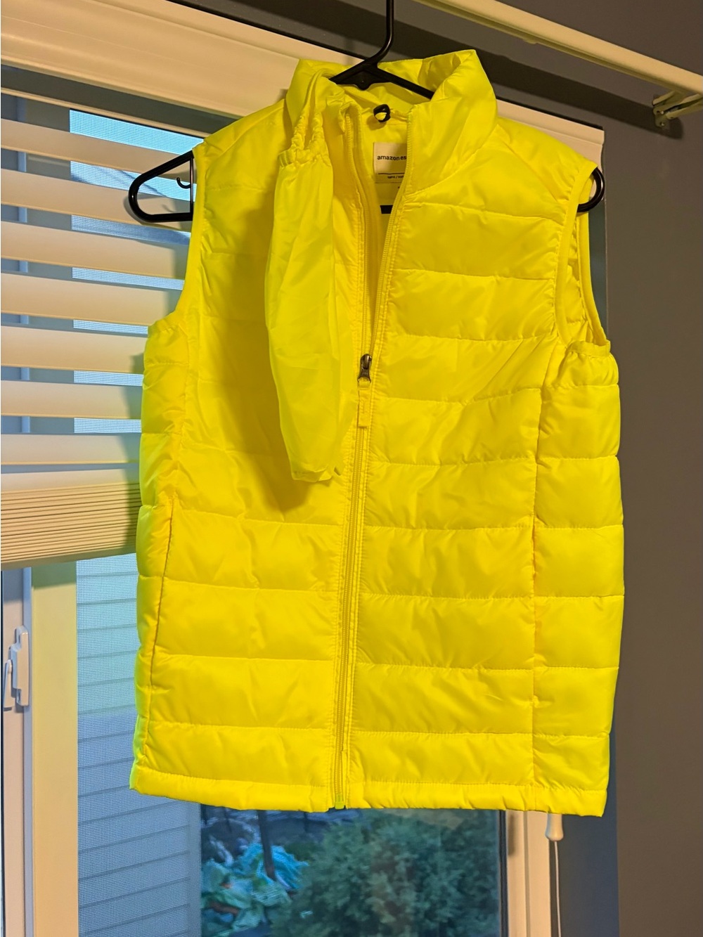 Kids Neon Yellow Puffer Vest - Amazon XL size 12